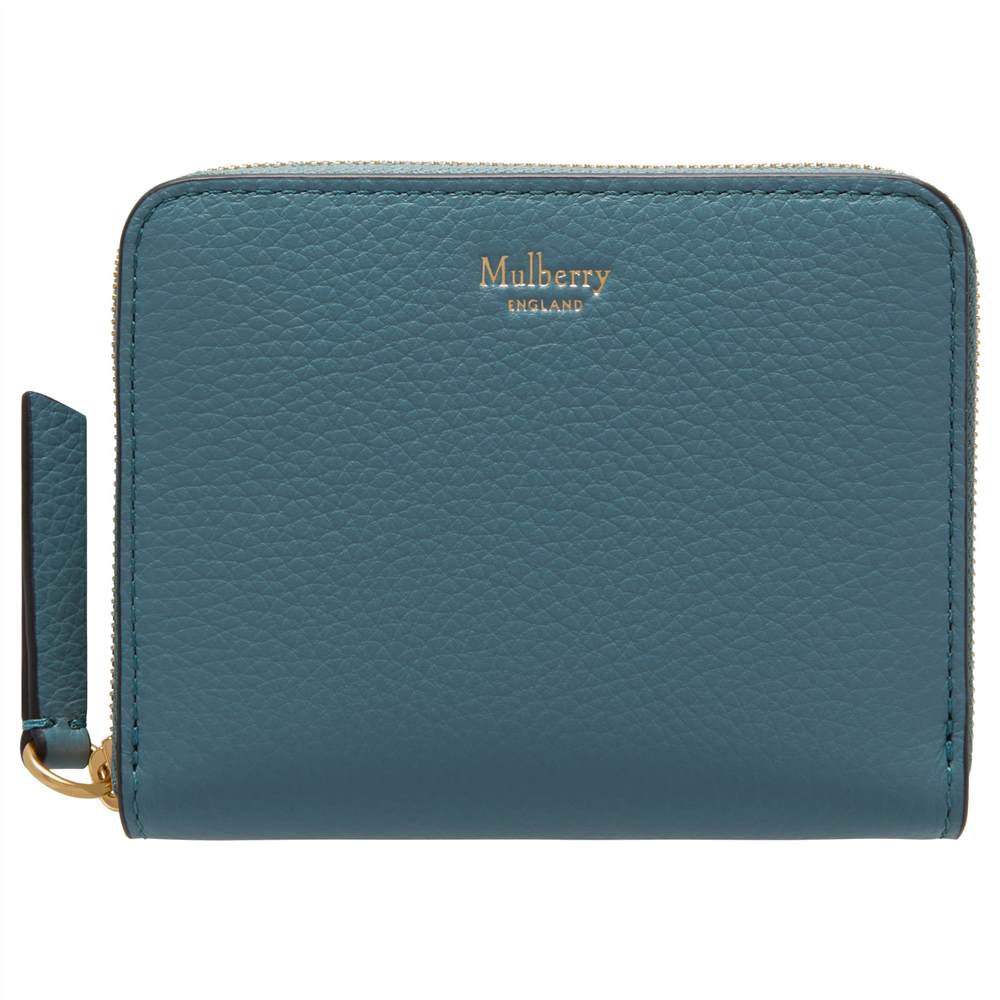 Mulberry Small Zip Around Leather PurseDark Frozen Mulberry Purses