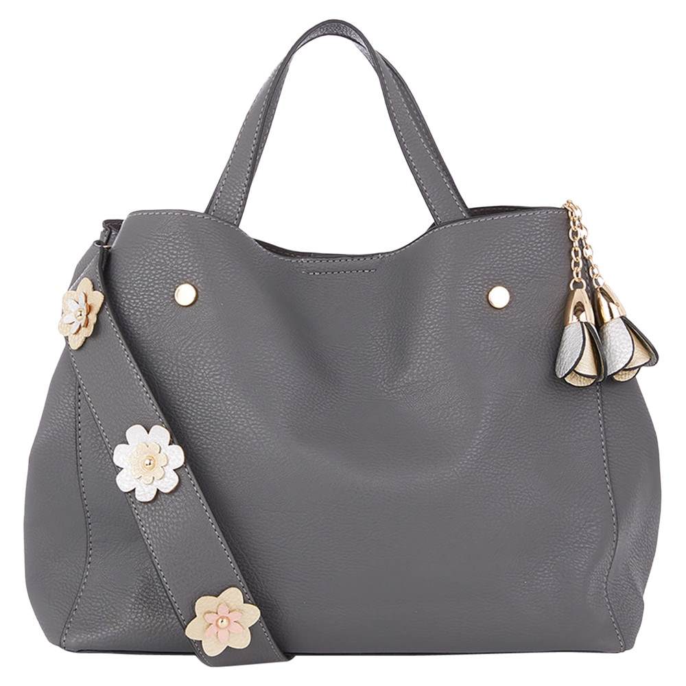 Oasis Harper Strap Detail Tote Mid Grey/Multi Oasis Handbags Oasis Harper Strap Detail Tote Mid Grey/Multi Oasis Handbags