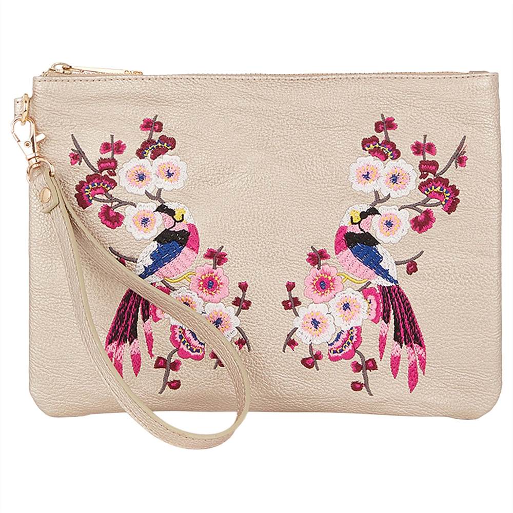 Oasis Kimono Embroidered Clutch Bag Mid Grey Oasis Handbags Oasis Kimono Embroidered Clutch Bag Mid Grey Oasis Handbags