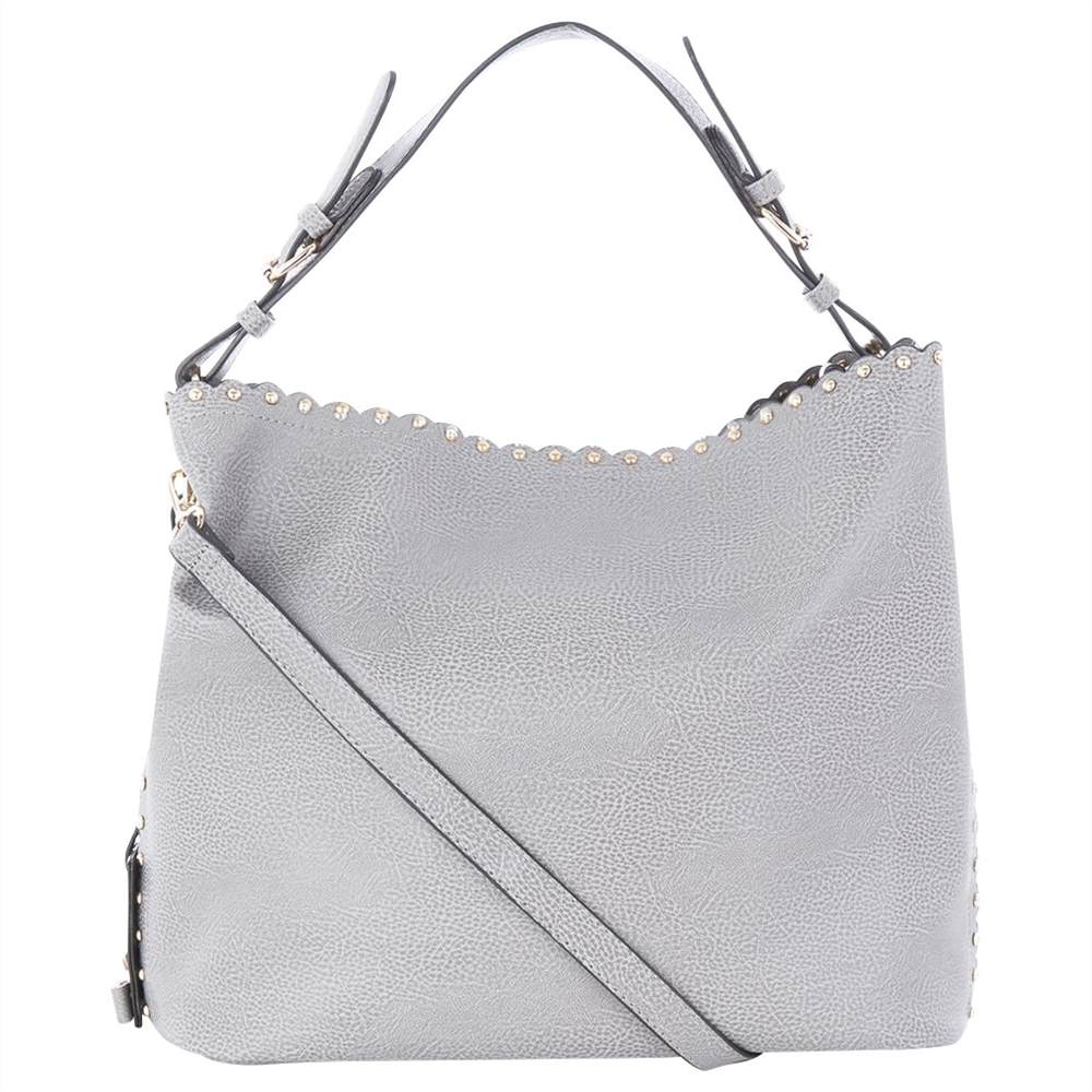 Oasis Skylar Scalloped Hobo Bag Mid Grey Oasis Handbags Oasis Skylar Scalloped Hobo Bag Mid Grey Oasis Handbags