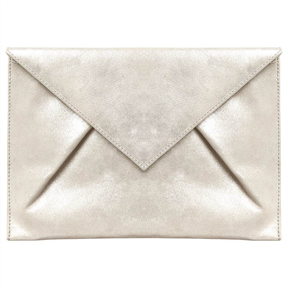 Phase Eight Samara Suede Clutch Bag Silver Phase Eight Handbags