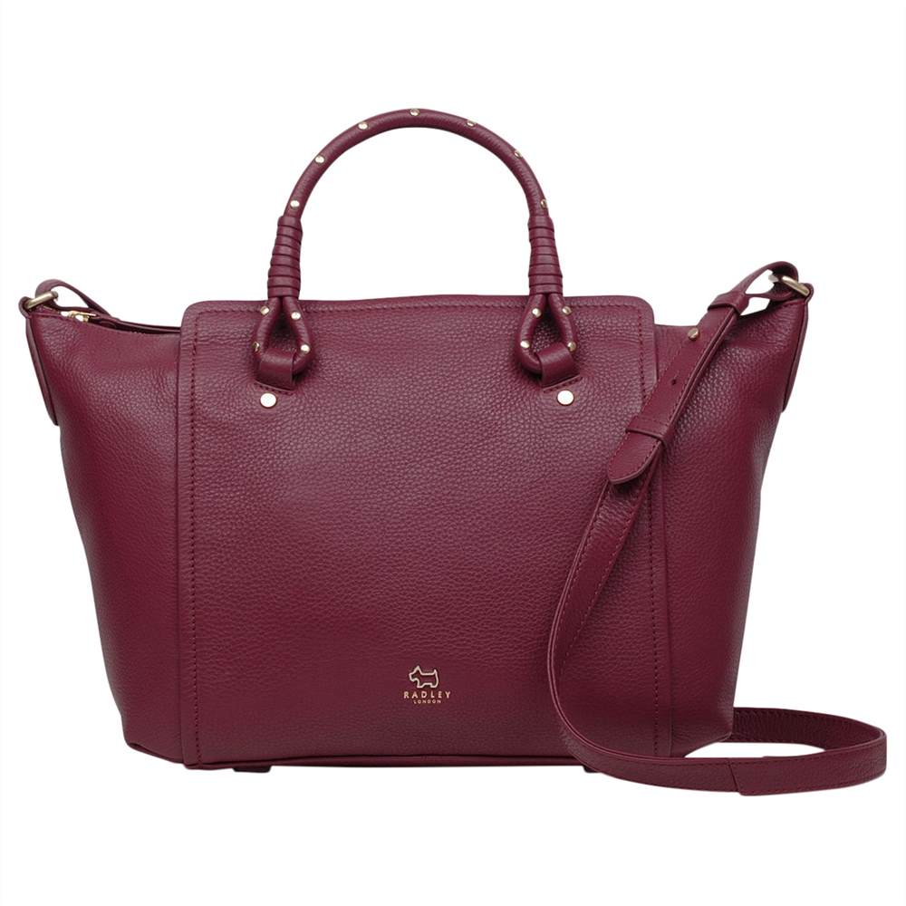 Radley Darling Row Leather Large Grab Bag Berry Radley Handbags