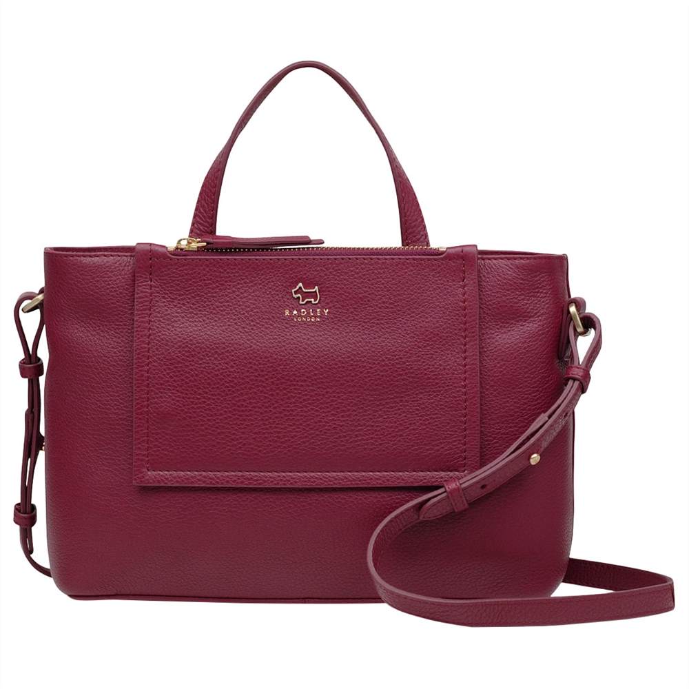 Radley Farthing Downs Leather Medium Multiway Bag Berry Radley Handbags