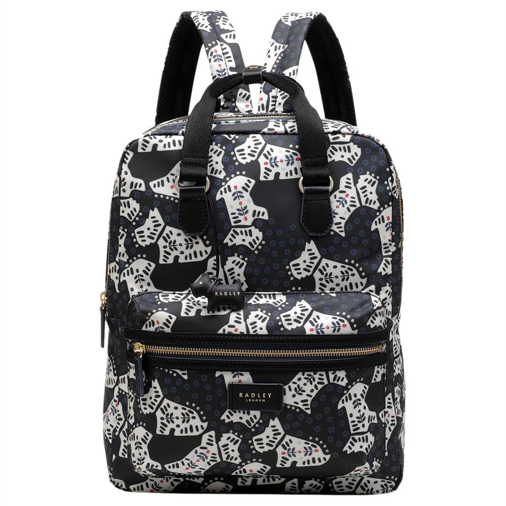 Radley Folk Dog Fabric Large Backpack Black Radley Handbags Radley Folk Dog Fabric Large Backpack Black Radley Handbags