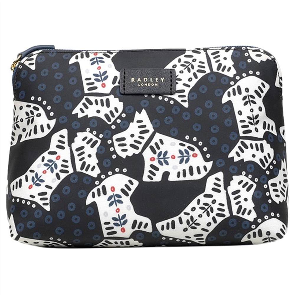 Radley Folk Dog Fabric Medium Pouch Bag Black Radley Purses Radley Folk Dog Fabric Medium Pouch Bag Black Radley Purses