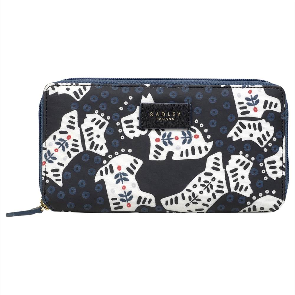 Radley Folk Dog Large Zip Around Purse Multi Radley Purses