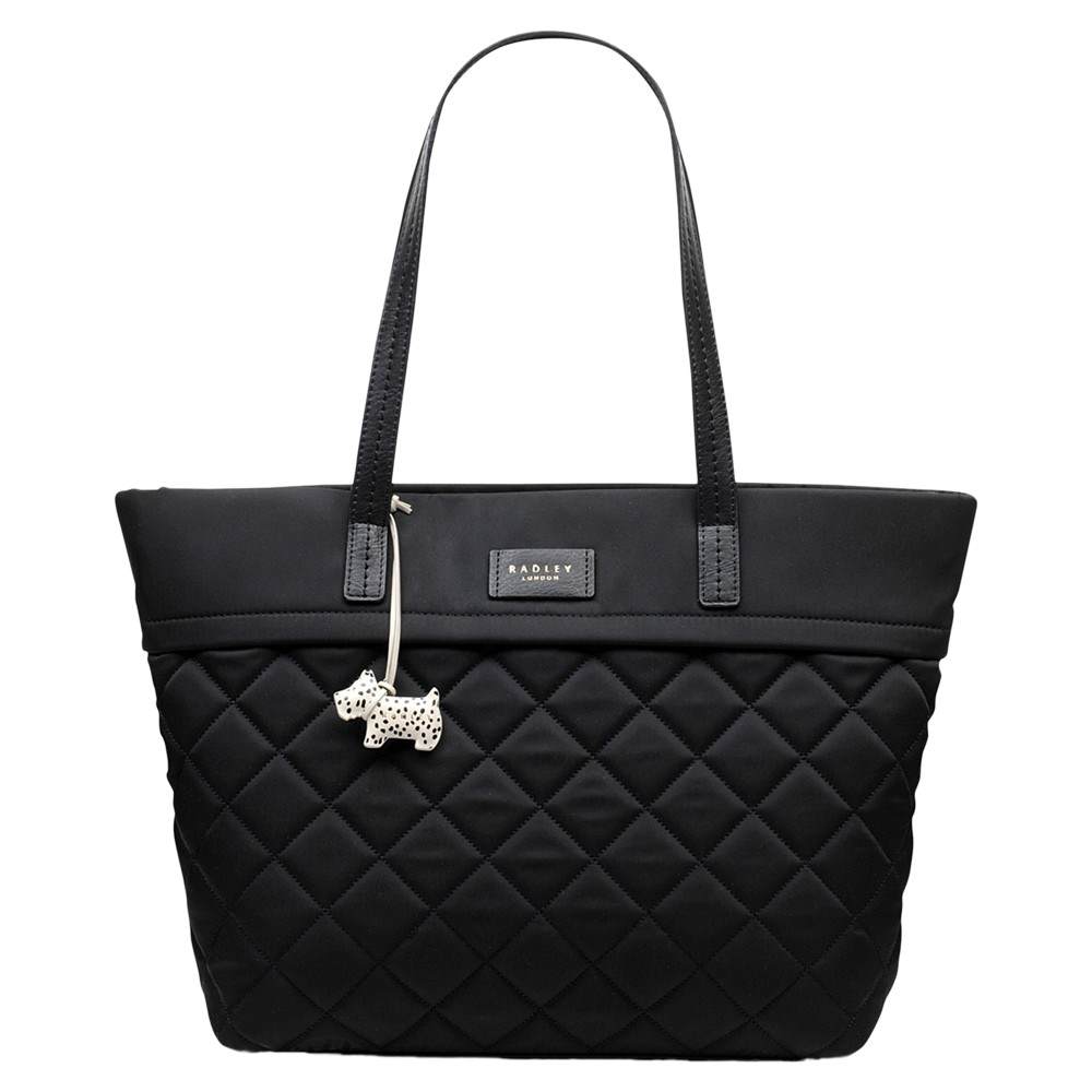 Radley Hilly Fields Quilted Fabric Large Tote Bag Black Radley Handbags Radley Hilly Fields Quilted Fabric Large Tote Bag Black Radley Handbags
