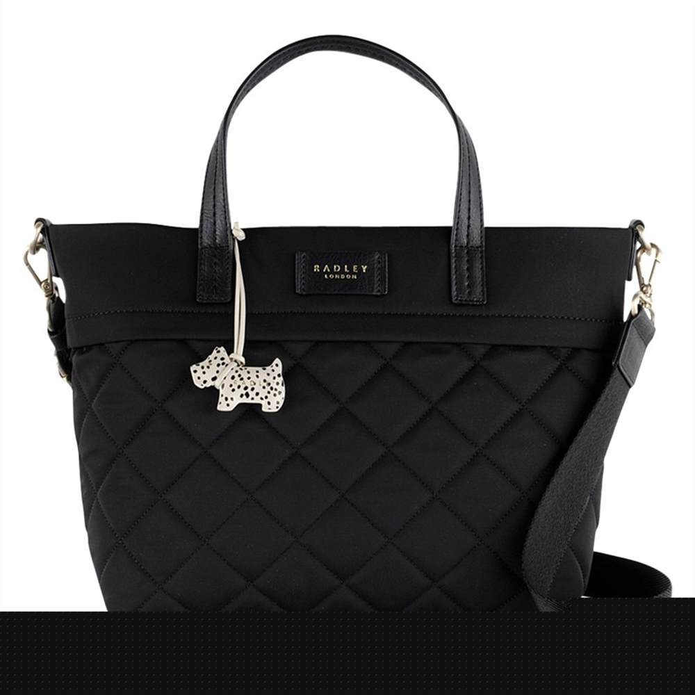 Radley Hilly Fields Quilted Fabric Medium Grab Bag Black Radley Handbags Radley Hilly Fields Quilted Fabric Medium Grab Bag Black Radley Handbags