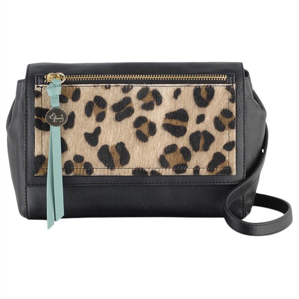 Radley Kemble Street Leather Animal Print Small Flap Cross Body Black/Multi Radley Handbags