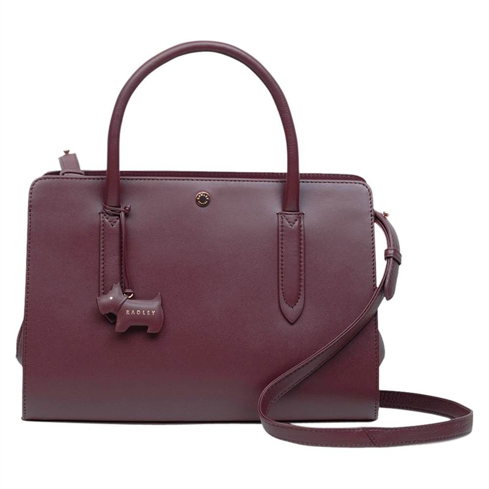 Radley Liverpool Street Leather Medium Grab Bag Burgundy Radley Handbags
