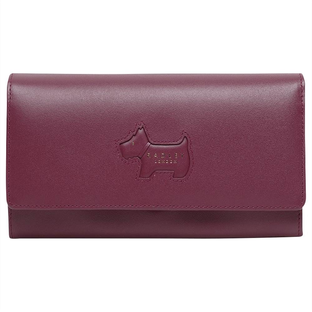 Radley Profile Dog Leather Flapover Large Matinee PurseBerry Radley Purses