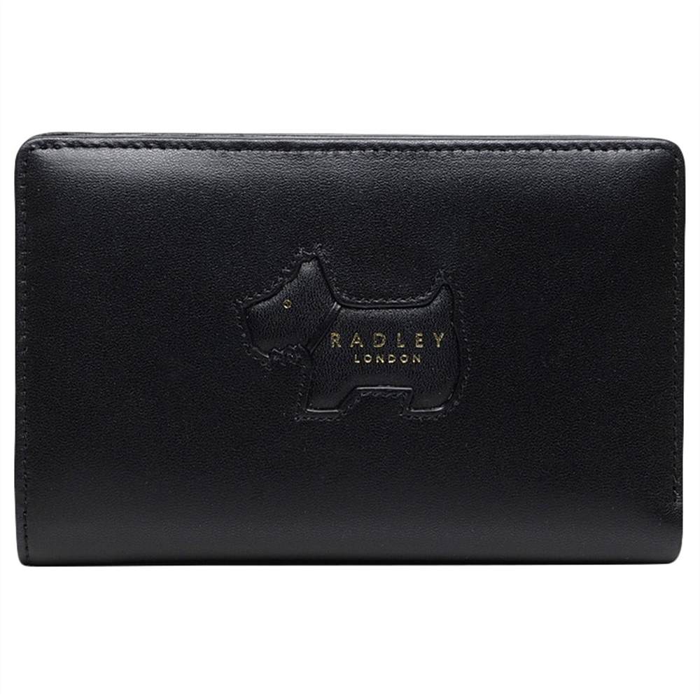 Radley Profile Dog Leather Flapover Medium Matinee PurseBlack Radley Purses