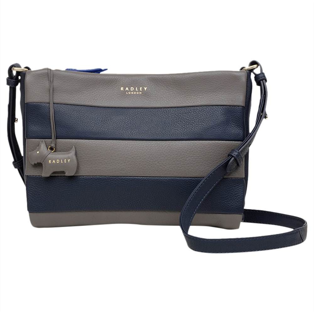 Radley Syon Park Medium Leather Cross Body Bag Grey/Navy Radley Handbags Radley Syon Park Medium Leather Cross Body Bag Grey/Navy Radley Handbags