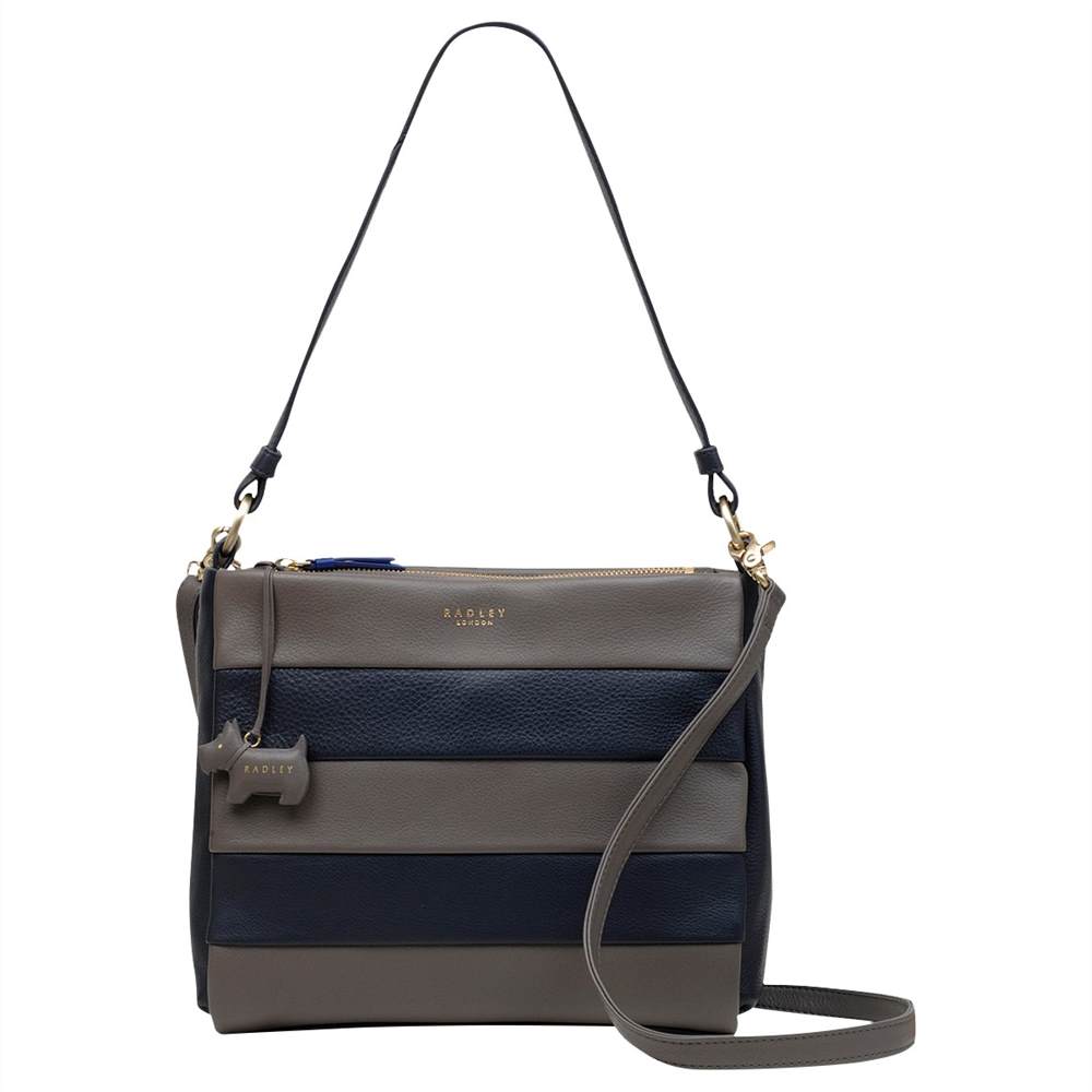 Radley Syon Park Medium Leather Shoulder Bag Navy/Grey Radley Handbags Radley Syon Park Medium Leather Shoulder Bag Navy/Grey Radley Handbags
