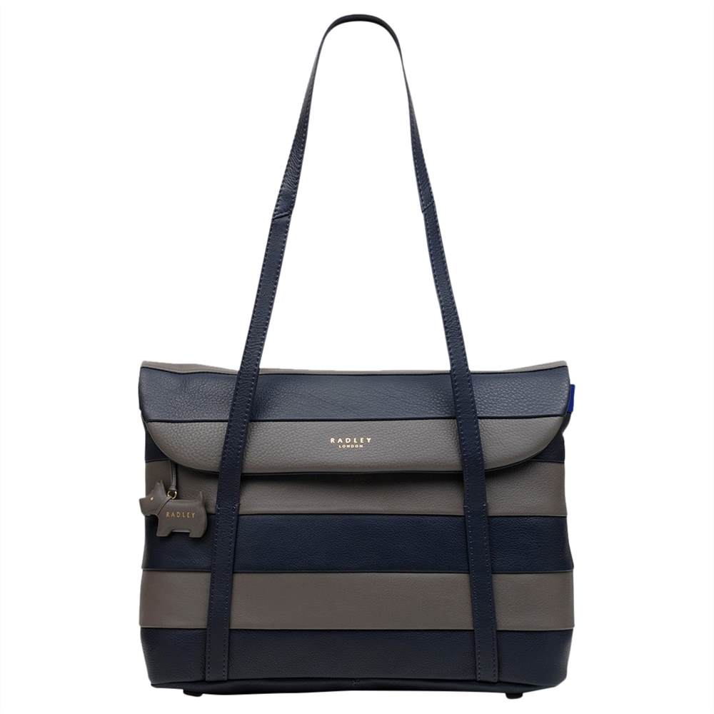 Radley Syon Park Medium Leather Tote Bag Grey/Navy Radley Handbags
