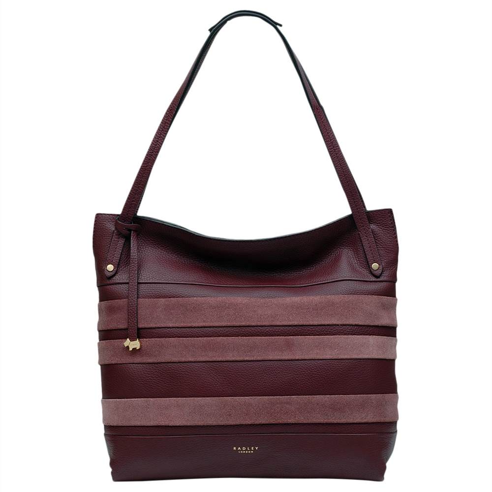 Radley Willow Striped Leather Large Tote BagBurgundy Radley Handbags