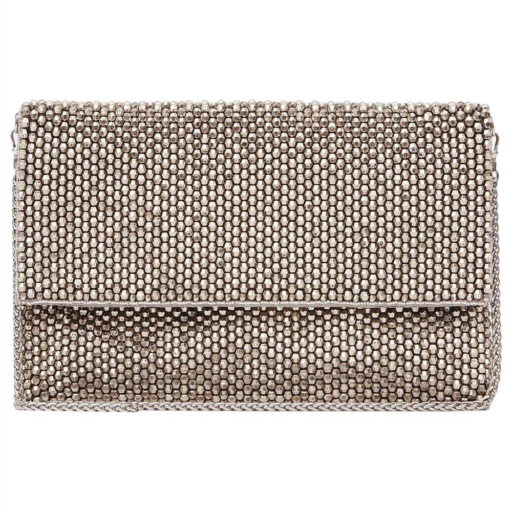 Reiss Beaded Shoulder Bag Silver Reiss Handbags