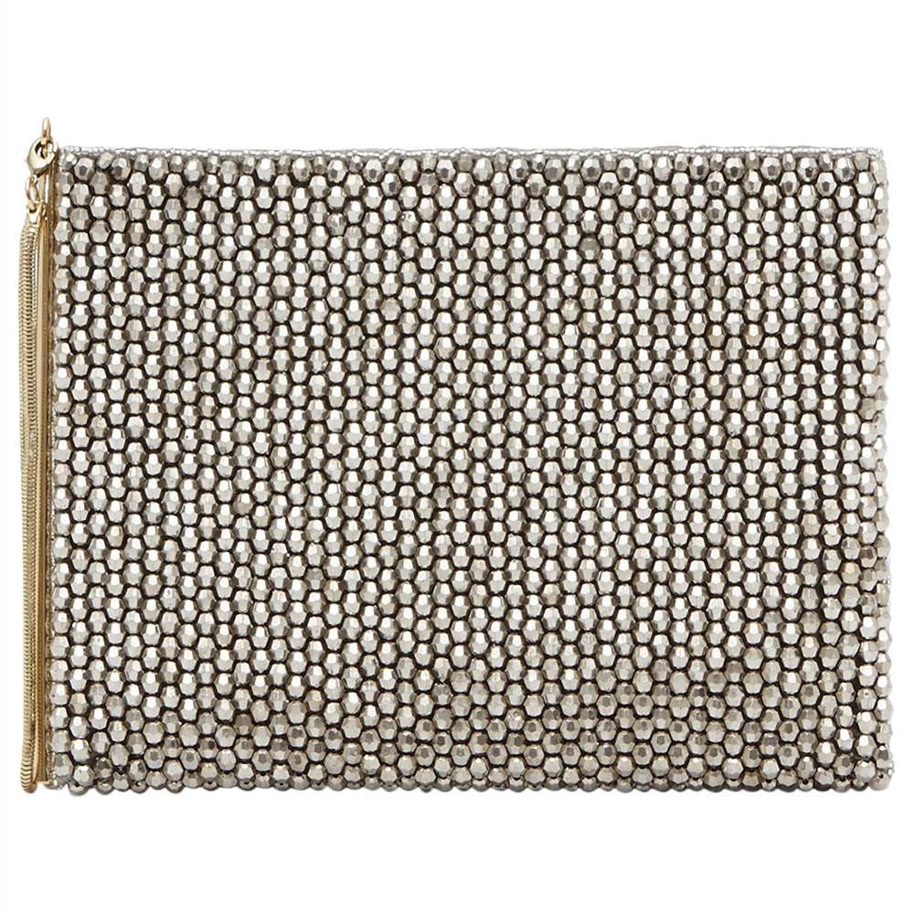 Reiss Cindy Beaded Clutch Bag Silver Reiss Handbags Reiss Cindy Beaded Clutch Bag Silver Reiss Handbags