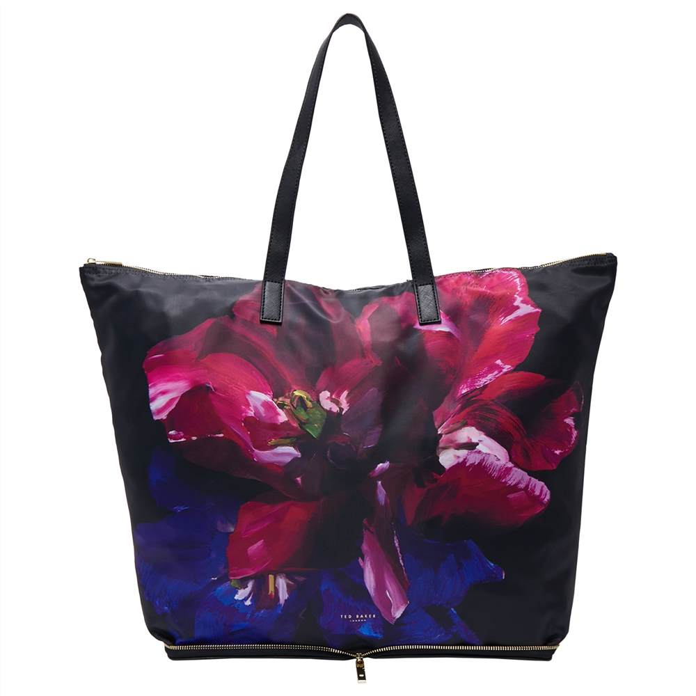 Ted Baker Alene Impressionist Bloom Foldaway Shopper Bag Black Ted Baker Handbags Ted Baker Alene Impressionist Bloom Foldaway Shopper Bag Black Ted Baker Handbags