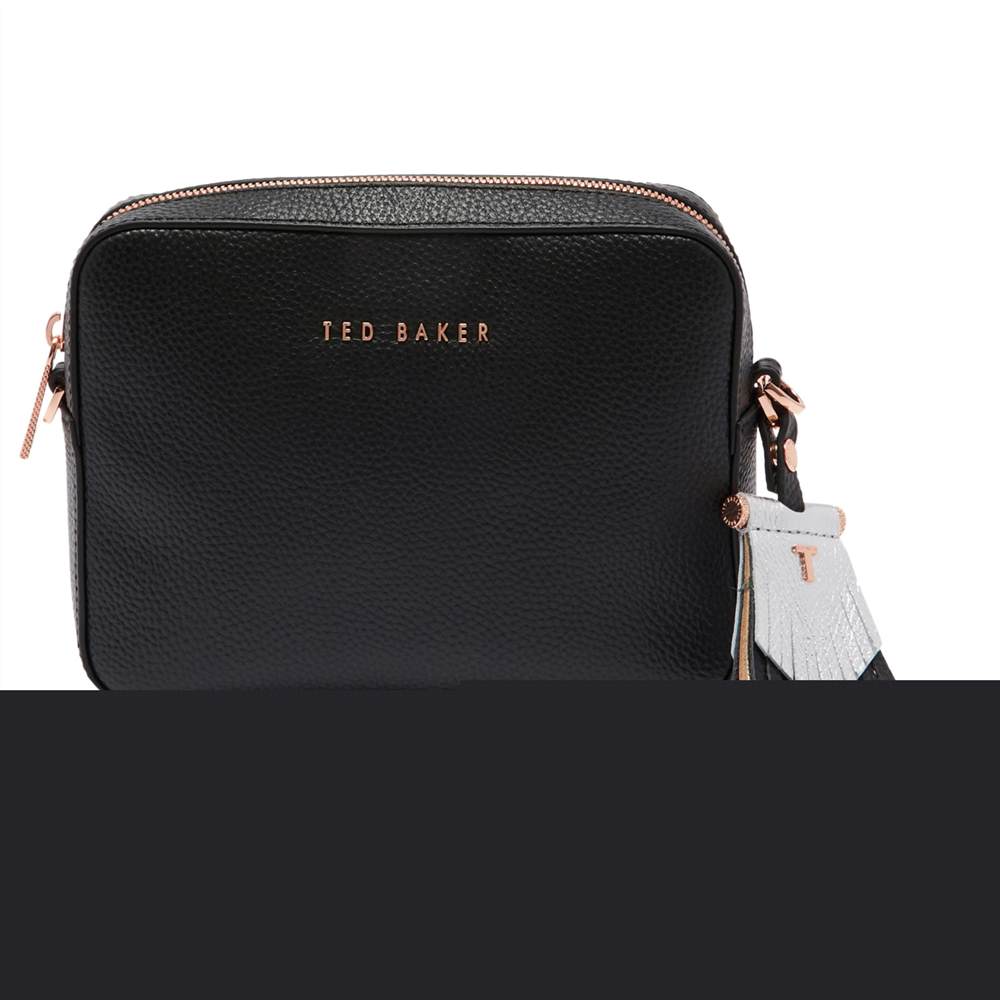 Ted Baker Darwina Tassel Trim Leather Camera Cross Body BagBlack Ted Baker Handbags