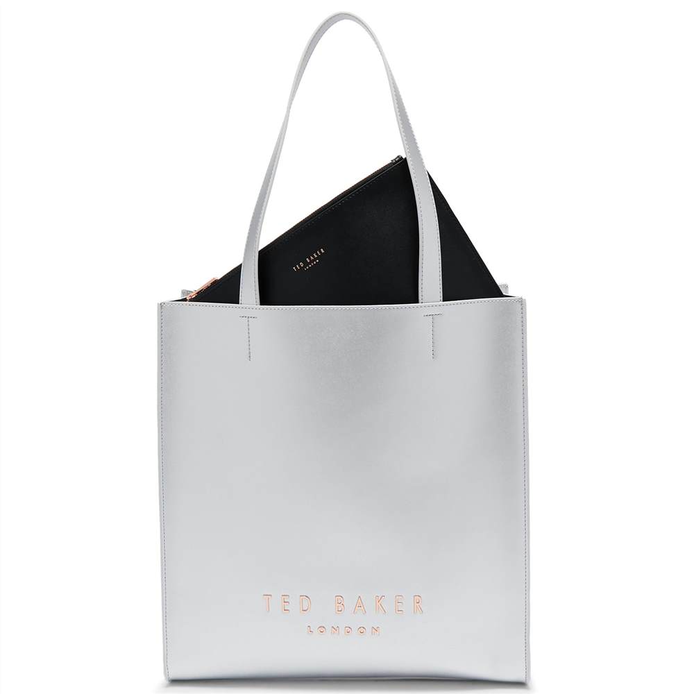 Ted Baker Elissa Leather Shopper BagSilver Ted Baker Handbags
