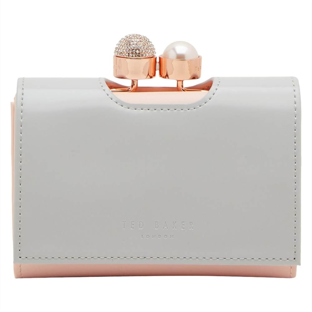 Ted Baker Emmey Leather Small Pearl Bobble PurseLight Grey Ted Baker Purses