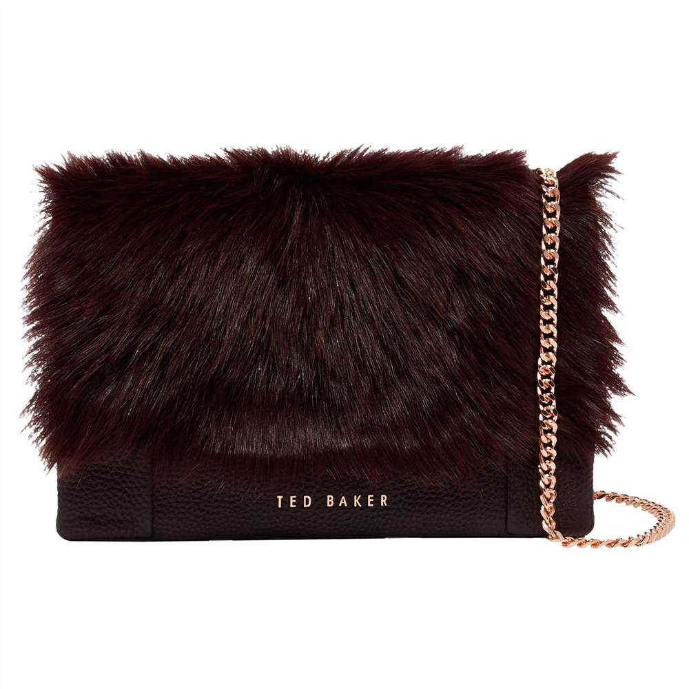 Ted Baker Fuzzi Shearling Leather Cross Body BagMaroon Ted Baker Handbags Ted Baker Fuzzi Shearling Leather Cross Body BagMaroon Ted Baker Handbags
