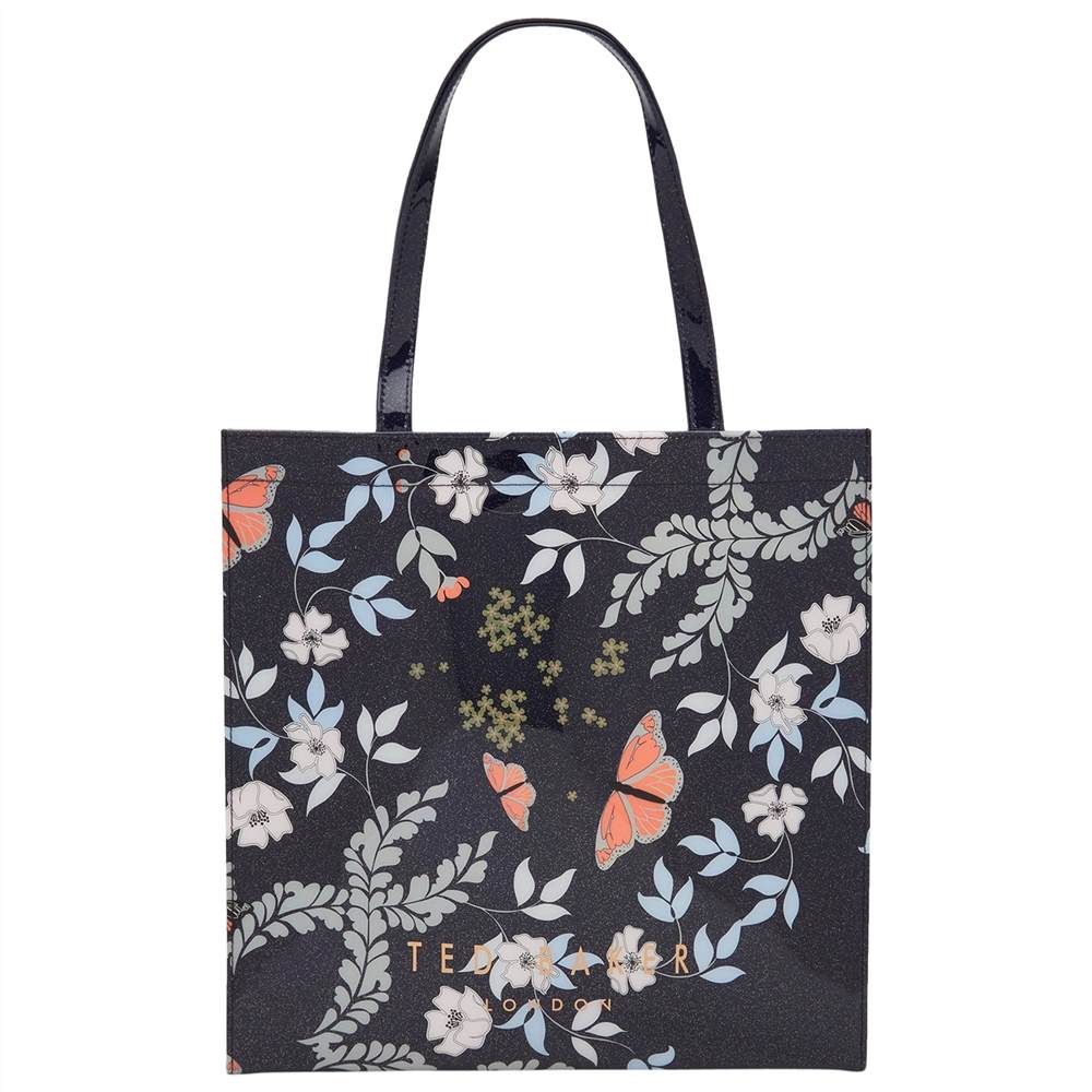 Ted Baker Jenacon Kensington Floral Large Icon Shopper Bag Mid Blue Ted Baker Handbags