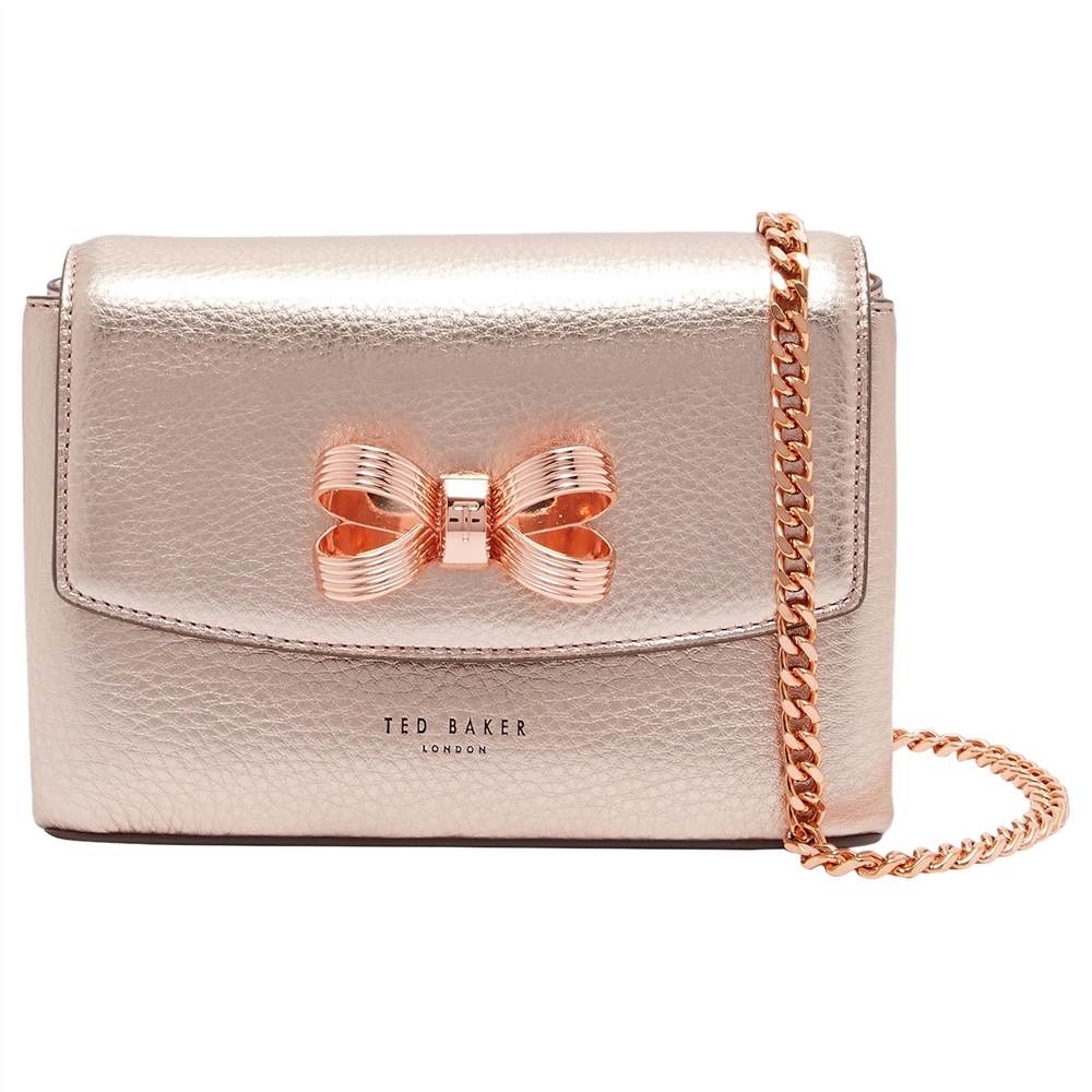 Ted Baker Lupin Bow Leather Mini Across Body BagBronze Ted Baker Handbags