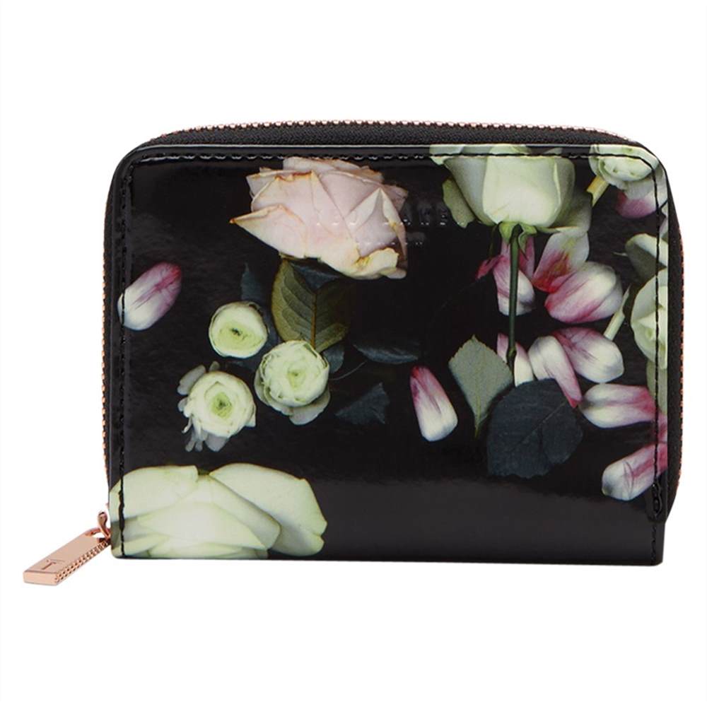 Ted Baker Mayycie Kensington Floral Leather Mini Coin Purse Black Ted Baker Purses Ted Baker Mayycie Kensington Floral Leather Mini Coin Purse Black Ted Baker Purses