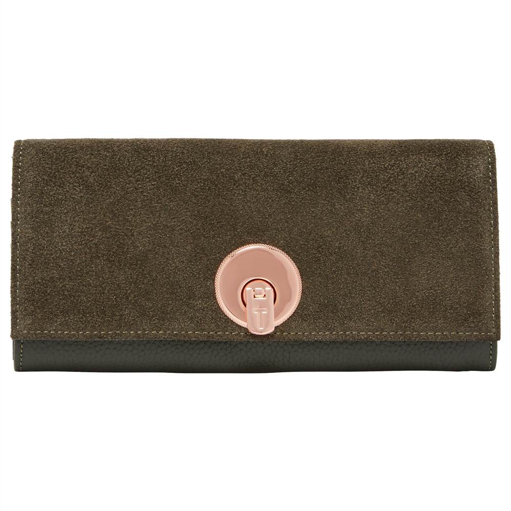 Ted Baker Noelia Leather Turnlock Matinee PurseKhaki Ted Baker Purses