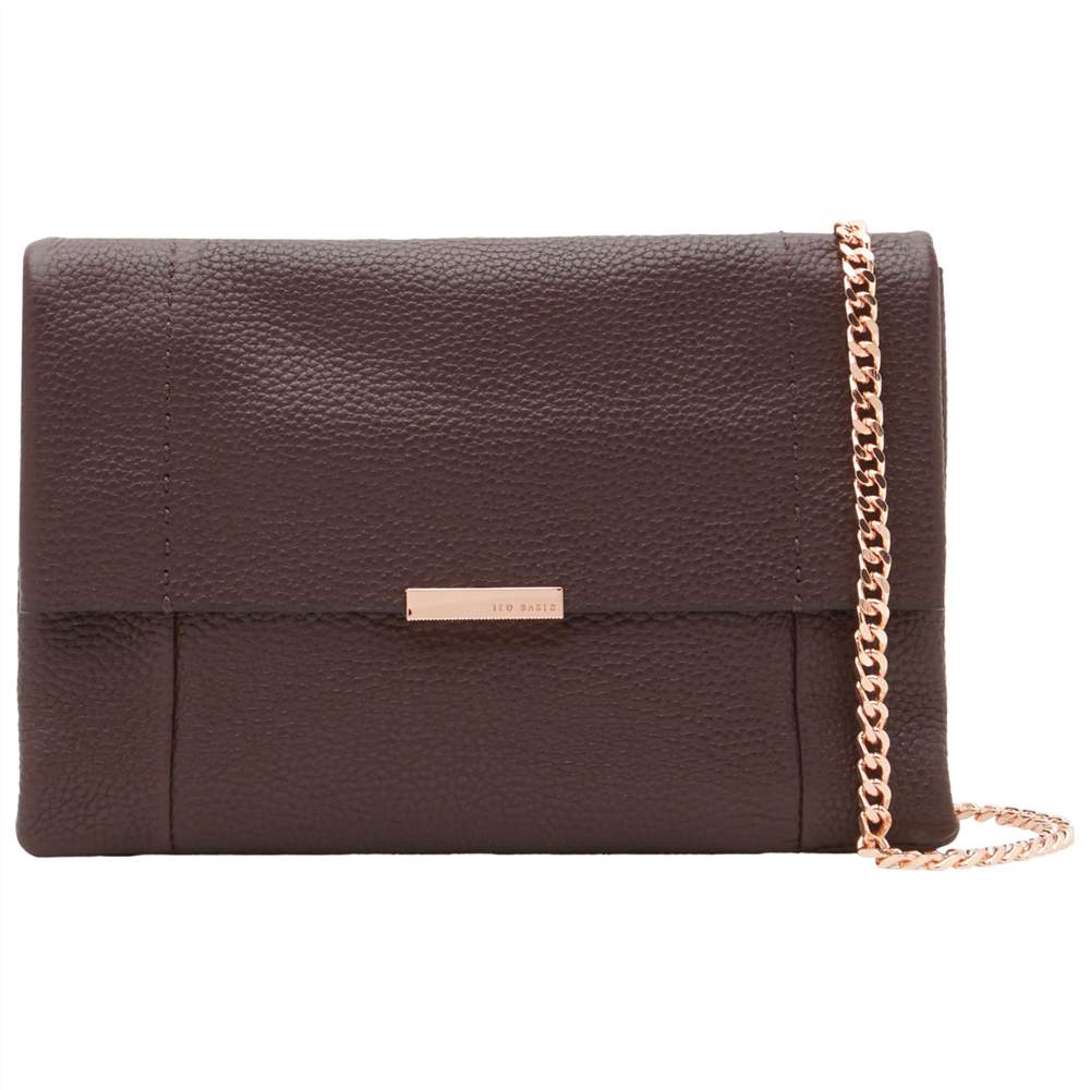 Ted Baker Parson Leather Cross Body BagMaroon Ted Baker Handbags