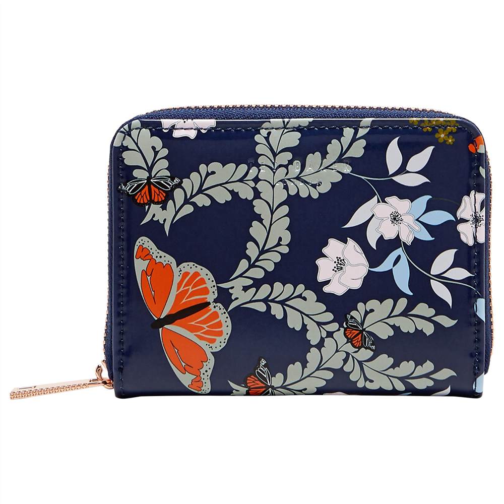 Ted Baker Peeta Kyoto Gardens Leather Coin Purse Mid Blue Ted Baker Purses