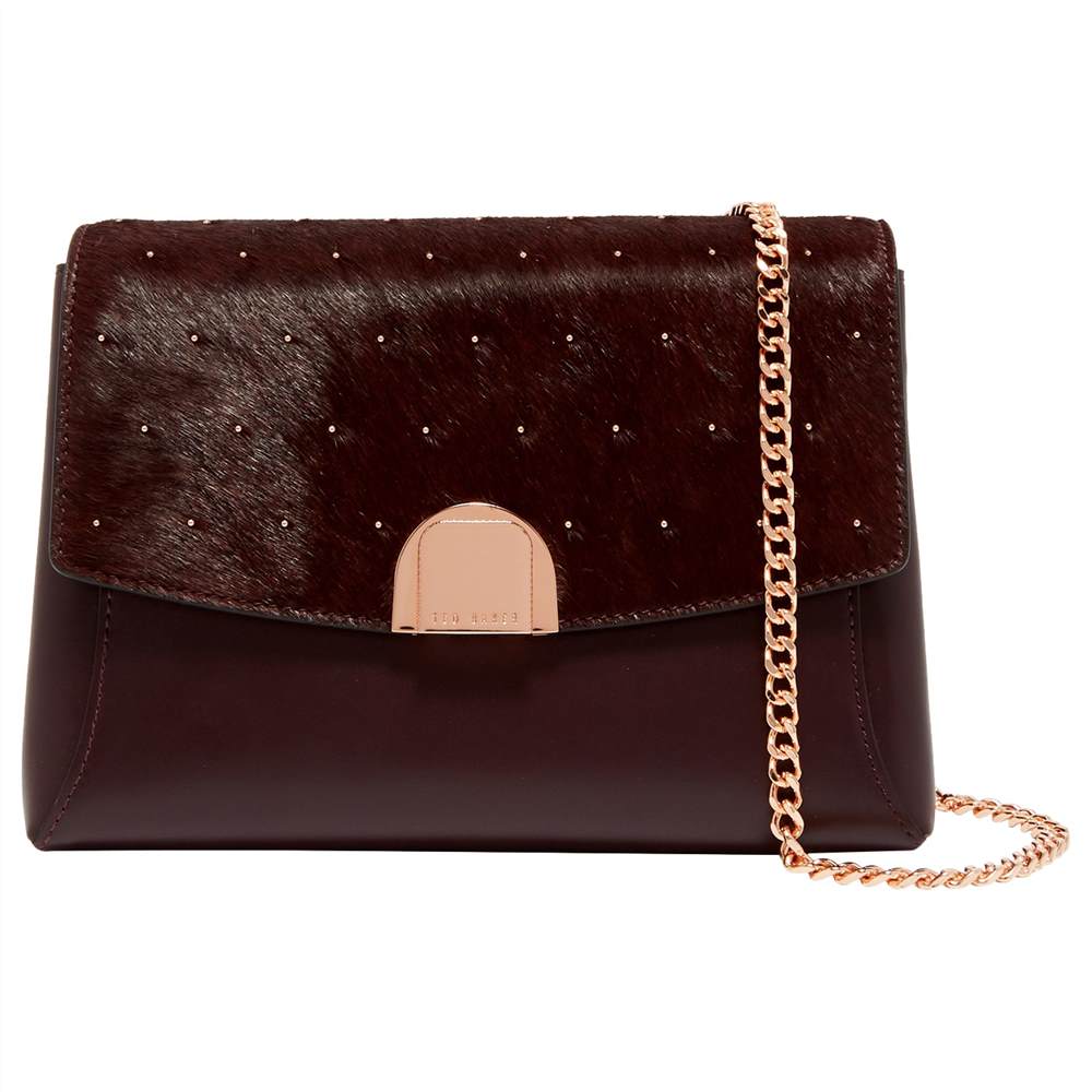 Ted Baker Pipar Leather Lock Across Body BagOxblood Ted Baker Handbags