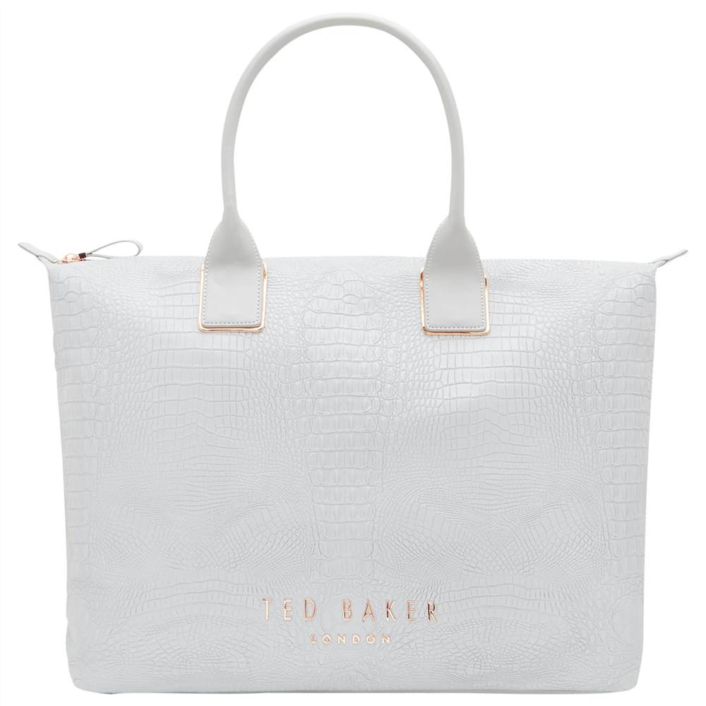 Ted Baker Remaa Text Large Tote Bag Light Grey Ted Baker Handbags