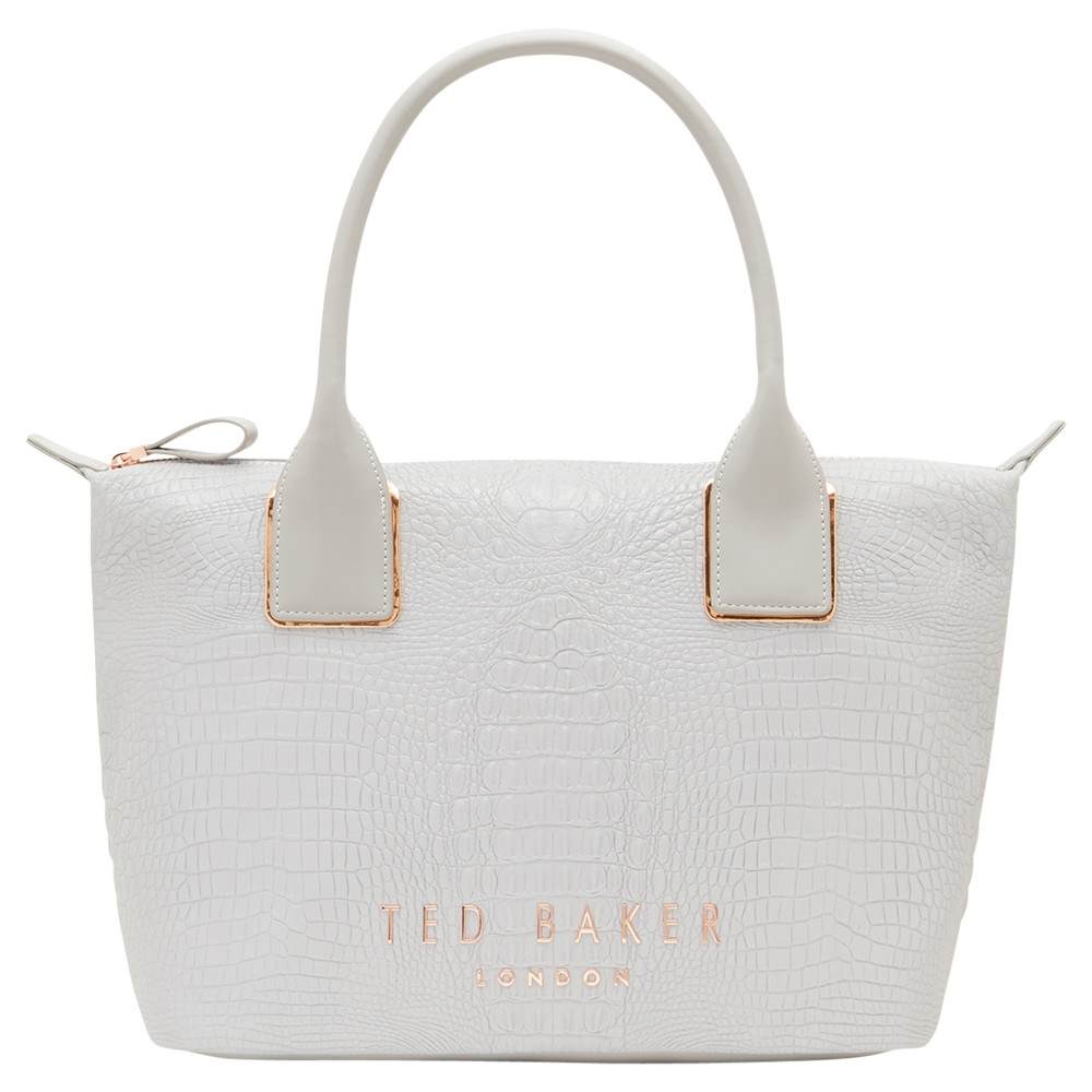 Ted Baker Remaa Text Small Tote Bag Light Grey Ted Baker Handbags