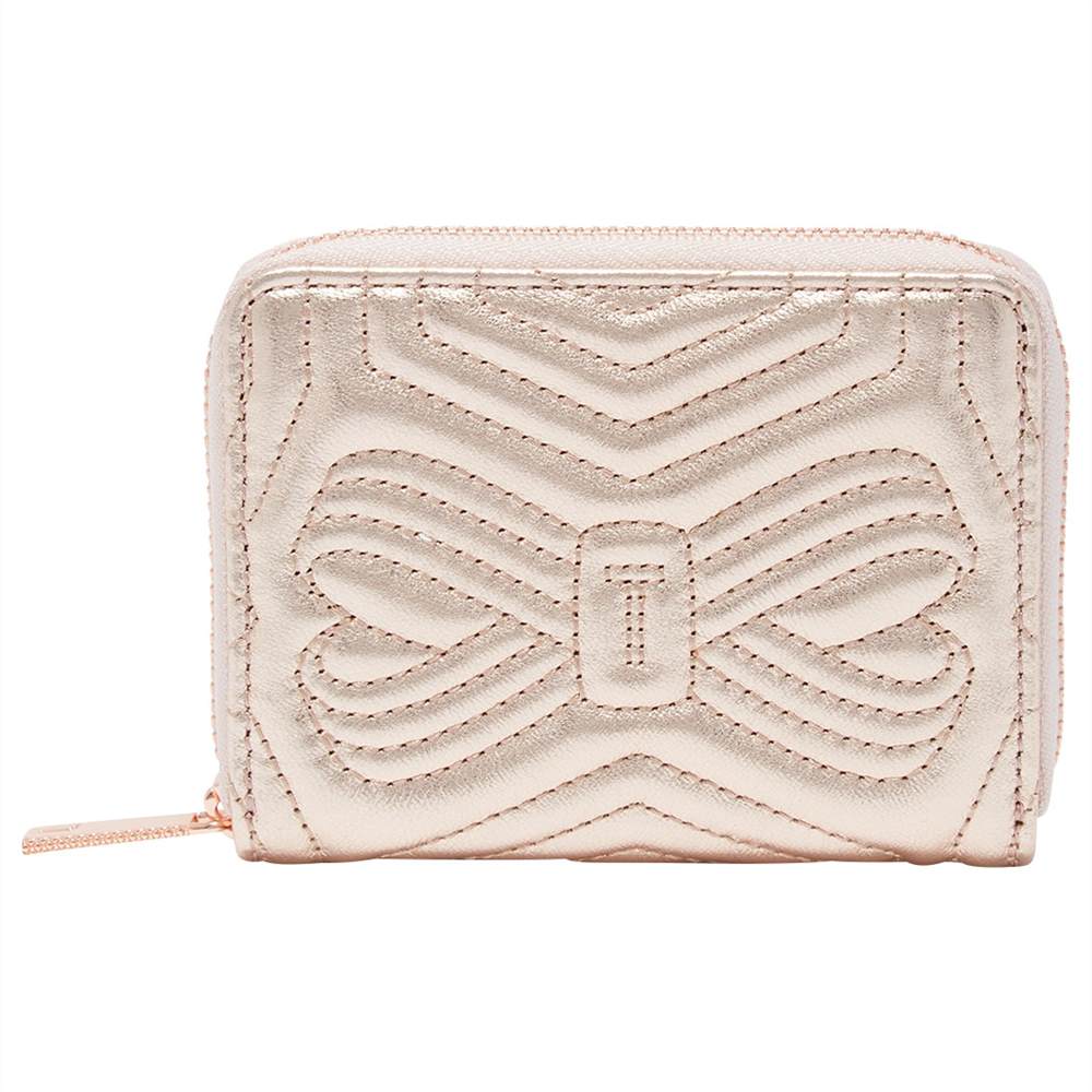 Ted Baker Romma Leather Quilted Bow Small Zipped PurseRose Gold Ted Baker Purses Ted Baker Romma Leather Quilted Bow Small Zipped PurseRose Gold Ted Baker Purses