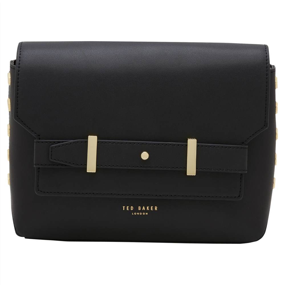 Ted Baker Turso Stud Edge Leather Cross Body BagBlack Ted Baker Handbags
