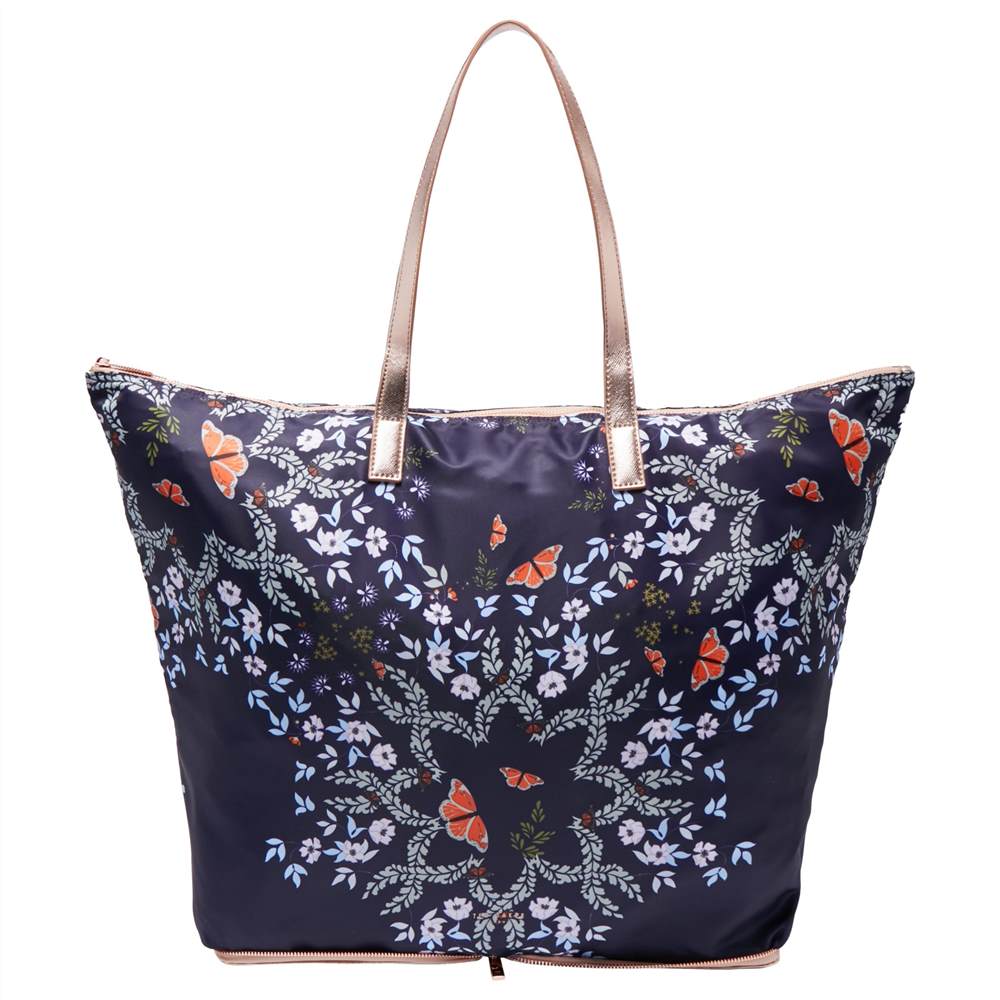 Ted Baker Wilford Kyoto Gardens Fold Shopper Bag Mid Blue Ted Baker Handbags Ted Baker Wilford Kyoto Gardens Fold Shopper Bag Mid Blue Ted Baker Handbags