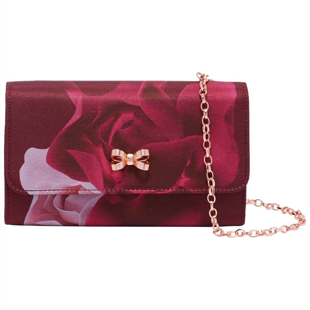 Ted Baker Zaharaa Porcelain Rose Evening Bag Maroon Ted Baker Handbags Ted Baker Zaharaa Porcelain Rose Evening Bag Maroon Ted Baker Handbags