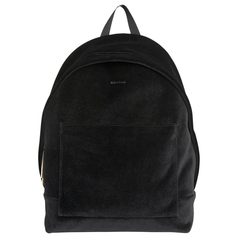 Whistles Crossly Velvet Sporty Backpack Black Whistles Handbags Whistles Crossly Velvet Sporty Backpack Black Whistles Handbags