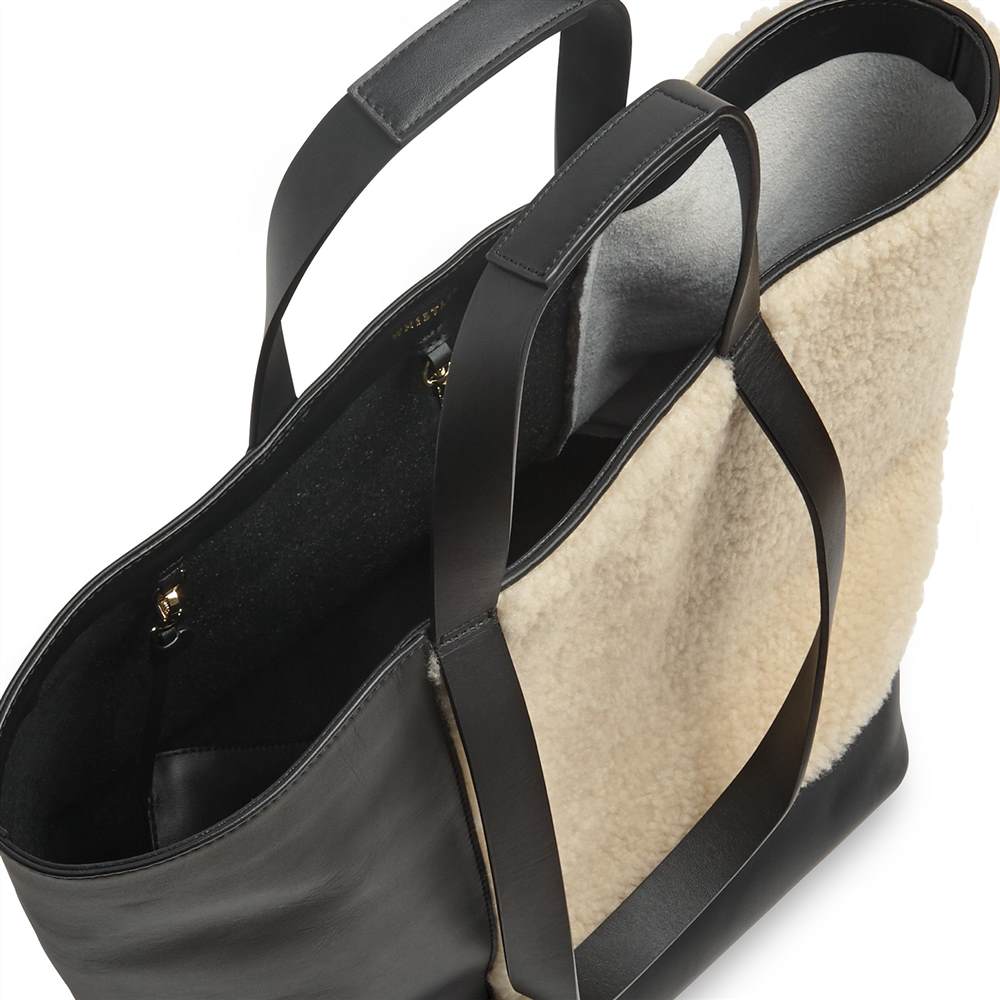 ted baker jimsa handbag : 32f2gp1c1bWhistles Hampson Shearling Tote Cream/Black Whistles Handbags