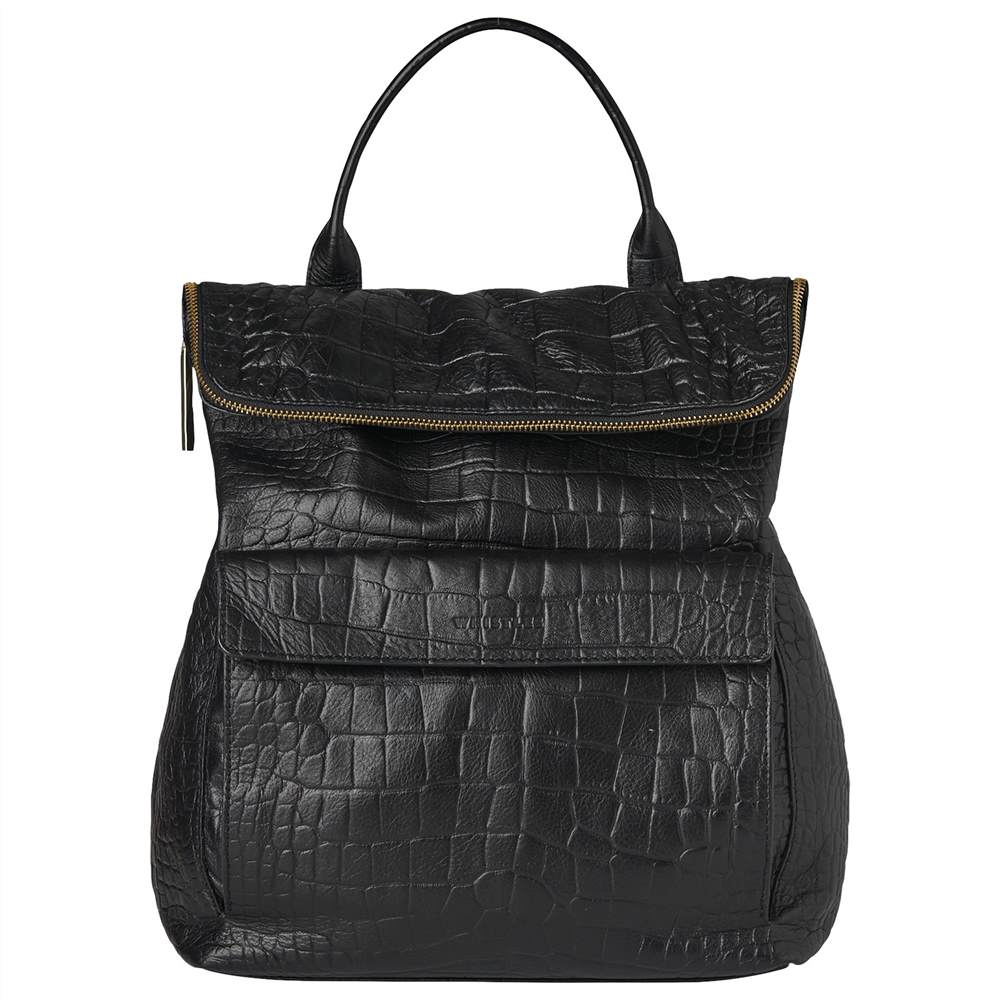 Whistles Verity Croc Leather Backpack Black Whistles Handbags
