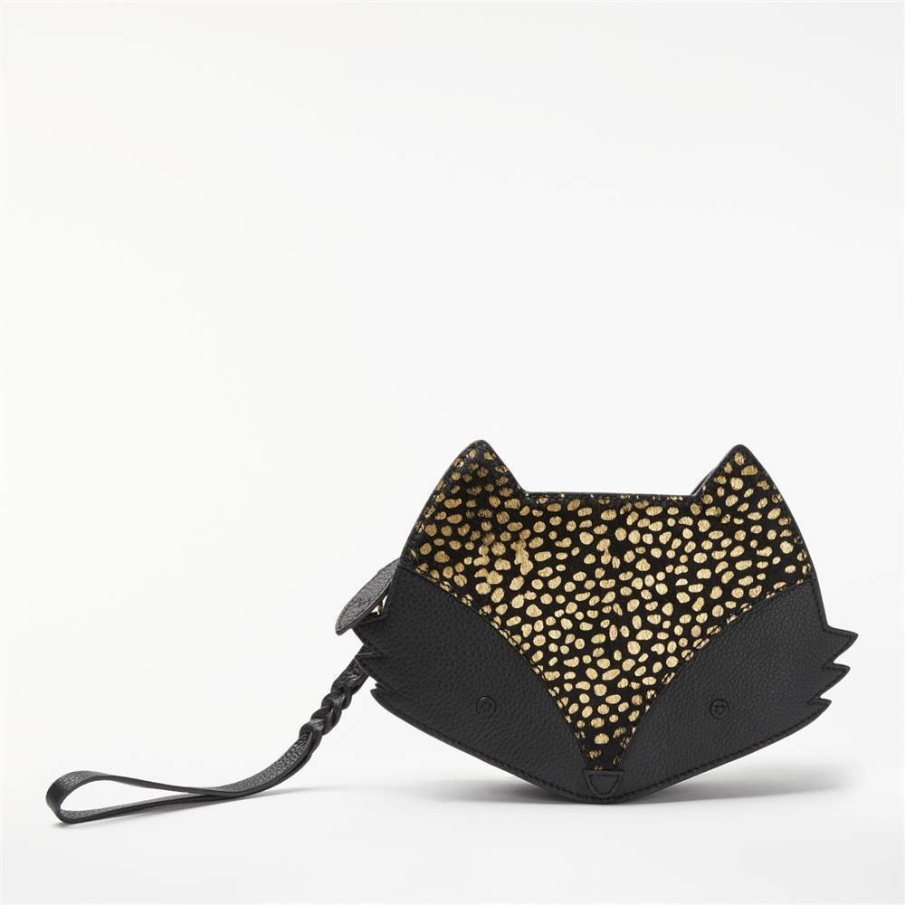 bell fox Fox Printed Pebbled Leather Cross Body Bag Black Pony/Gold bell fox Handbags bell fox Fox Printed Pebbled Leather Cross Body Bag Black Pony/Gold bell fox Handbags