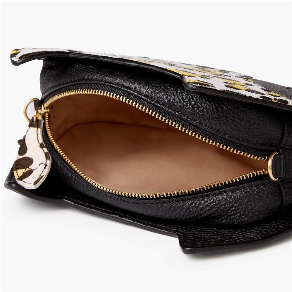 ted baker grooming near me : michael michael kors womens lillie mocbell fox Fox Printed Pebbled Leather Cross Body Bag Black/Sunshine Leopard bell fox Handbags