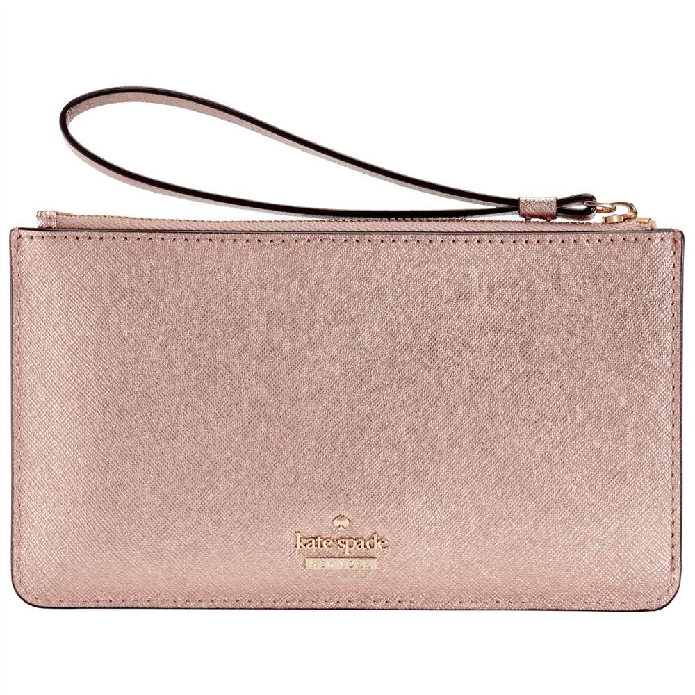 kate spade new york Cameron Street Karolina Leather Wristlet Purse Rose Gold kate spade new york Purses