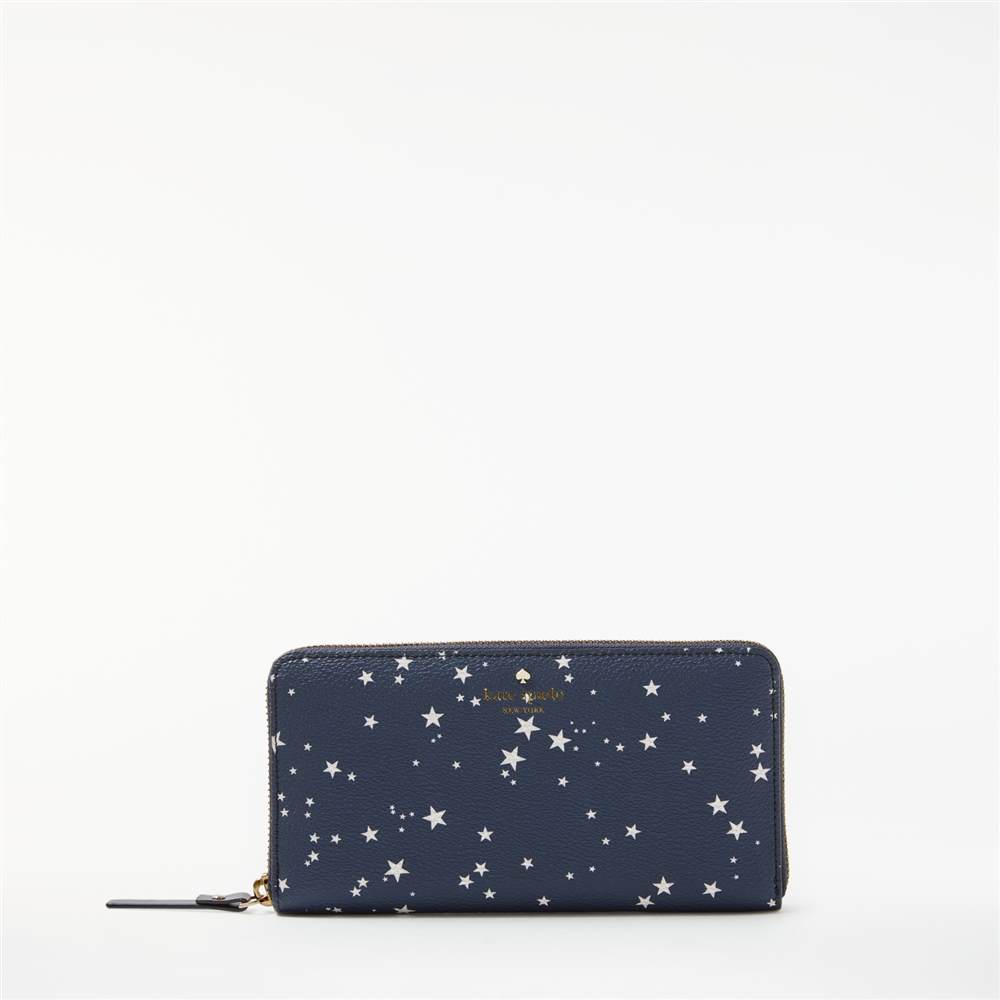 kate spade new york Cameron Street Lacey Leather Zip Around Purse Night Sky kate spade new york Purses