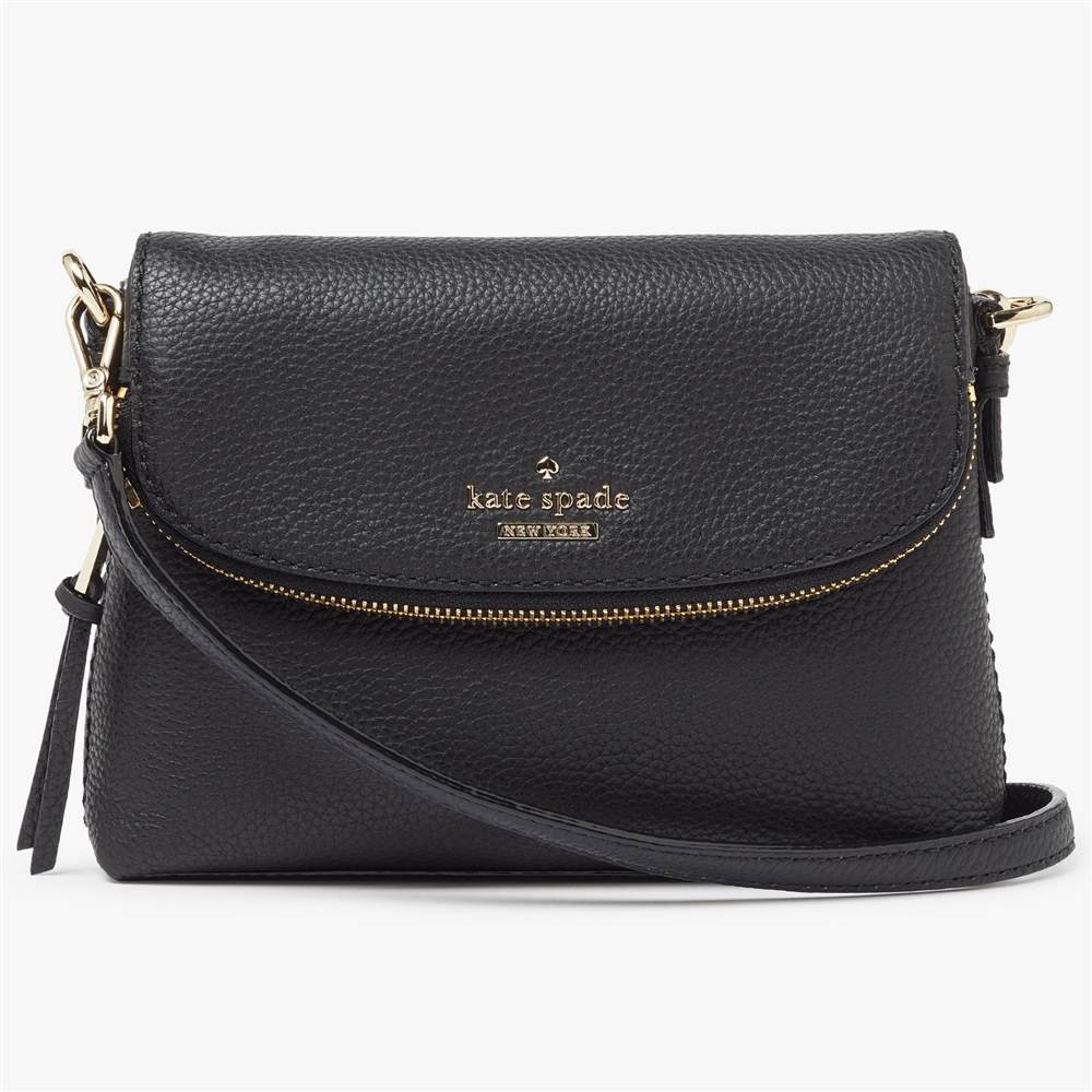 kate spade new york Jackson Street Harlyn Small Leather Cross Body Bag Black kate spade new york Handbags