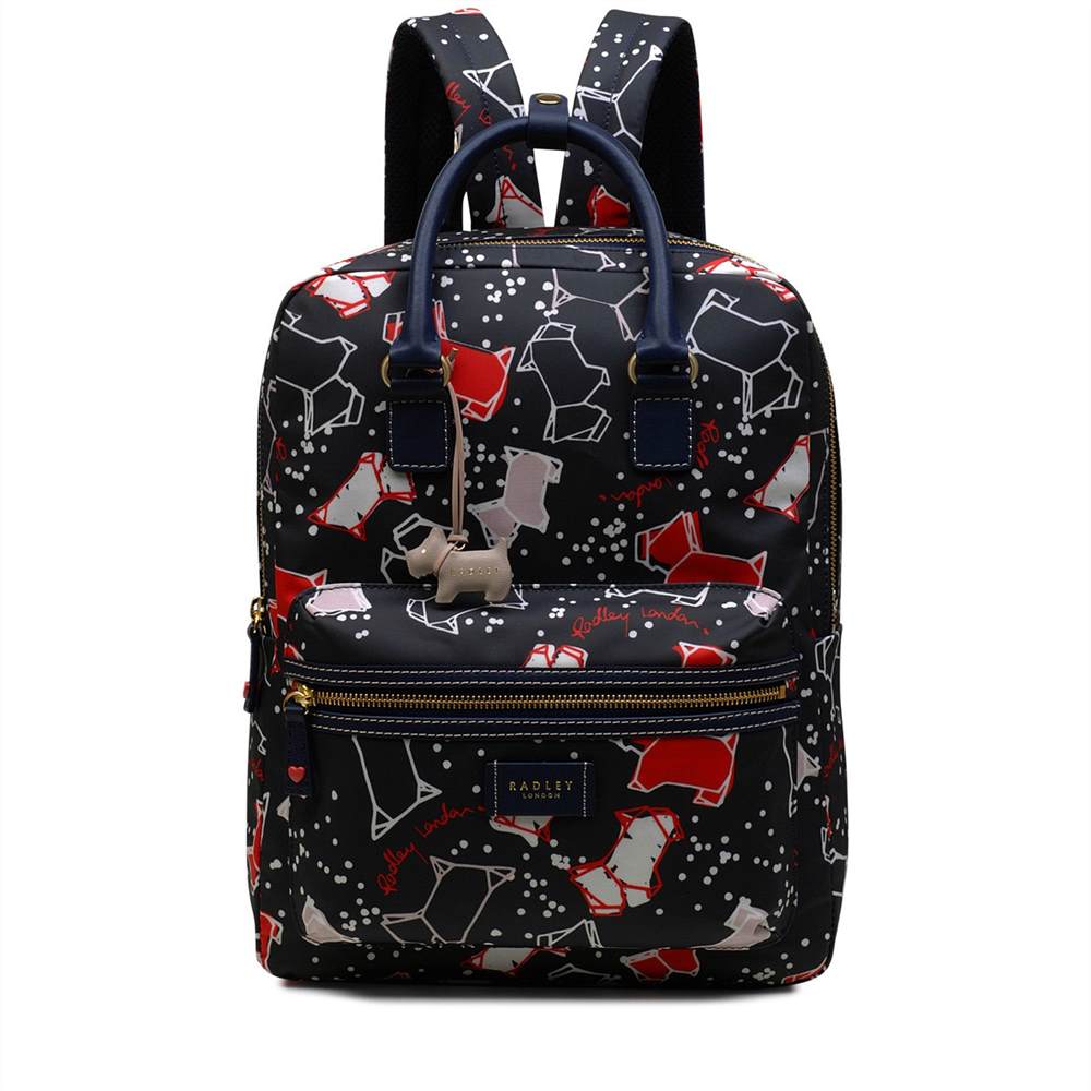Radley Backpacks Speckle Dog Large Zip-Top Backpack Ink Blue