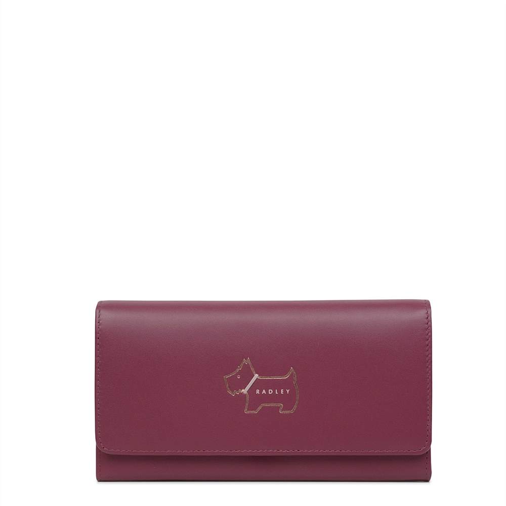 Radley Flap Over Wallets Heritage Dog Outline Large Flapover Matinee Berry